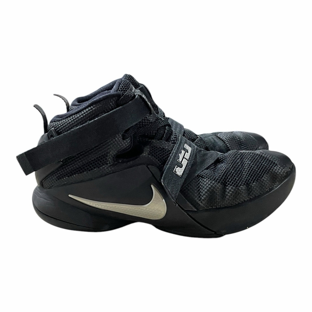 Nike LeBron Soldier Kids 7Y Basketball Shoe Black Adjustable High Top 776471-001 - Picture 3 of 12